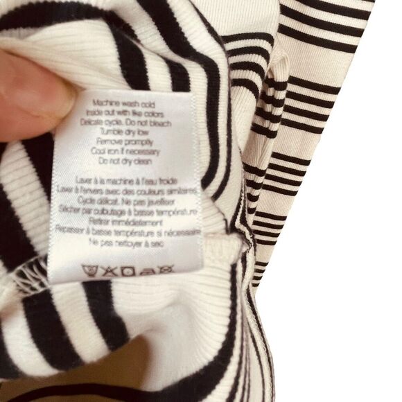 Veronica Beard Cedar Striped Stretch-pima Cotton Turtleneck Sweater Top - Picture 12 of 13